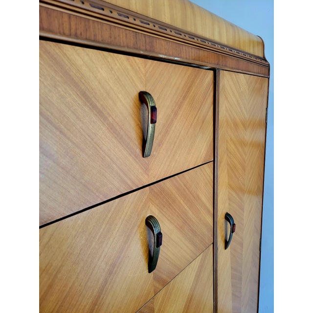 1930s J. D. Bassett Art Deco Waterfall Wardrobe For Sale - Image 4 of 9