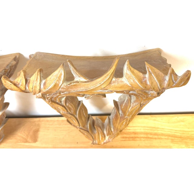 Pair of Serge Roche–Style Palmette Wall Brackets / Shelves For Sale - Image 17 of 18