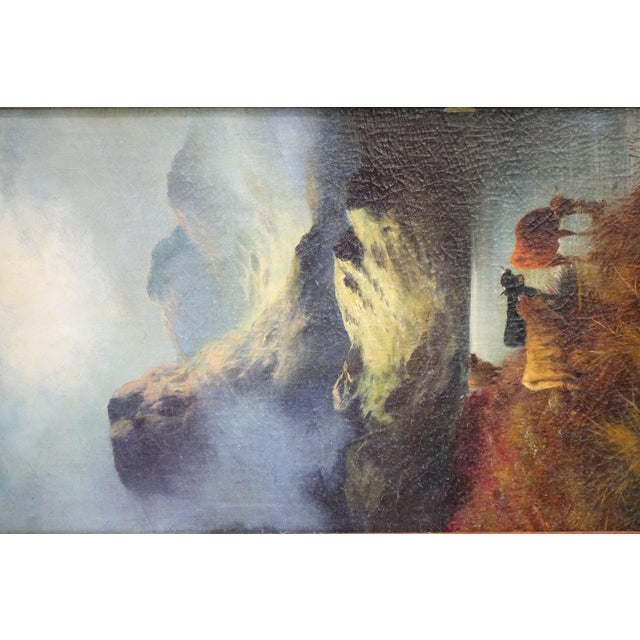 Mid 20th Century Mid 20th Century Mountain Range, Original Acrylic Painting on Canvas, Signed, Framed For Sale - Image 5 of 7