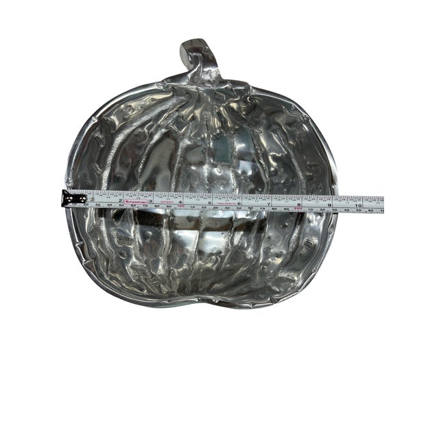 Vintage Silverplate Pumpkin Bowl, India For Sale - Image 4 of 5