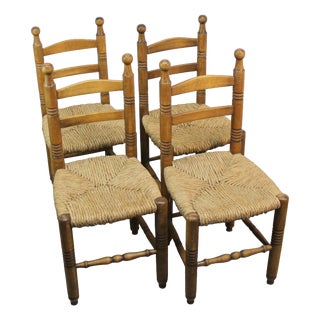 Brutalist Chairs from Charles Dudouyt, 1950s, Set of 4 For Sale