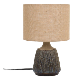 Handmade Ceramic Table Lamp with Jute Lampshade from Søholm, 1960s