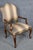 Pair of Gorgeous Century French Louis XV Walnut Armchairs Striped Upholstery For Sale - Image 9 of 12
