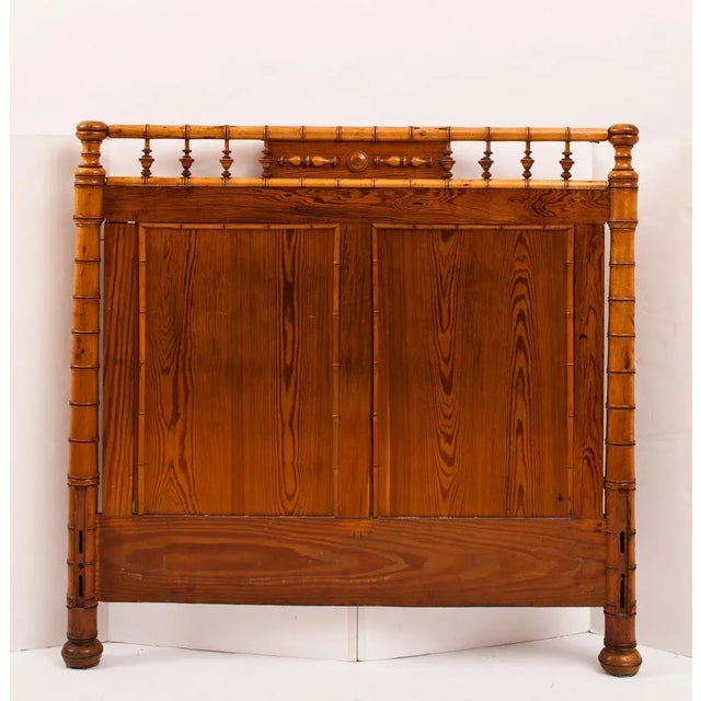 Mid 19th Century French 19th Century Pine Faux Bamboo 3/4 Bed For Sale - Image 5 of 10