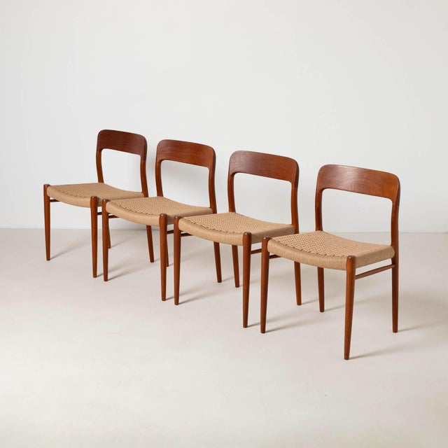 Model 75 Dining Chairs in Teak by Niels Otto (N. O.) Møller for J.L. Møllers, Denmark, 1960s, Set of 4 For Sale - Image 13 of 13
