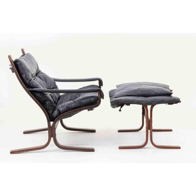 Set of Siesta Louneg Chair and Ottoman in Leather by Ingmar Relling, 1960s For Sale - Image 3 of 7