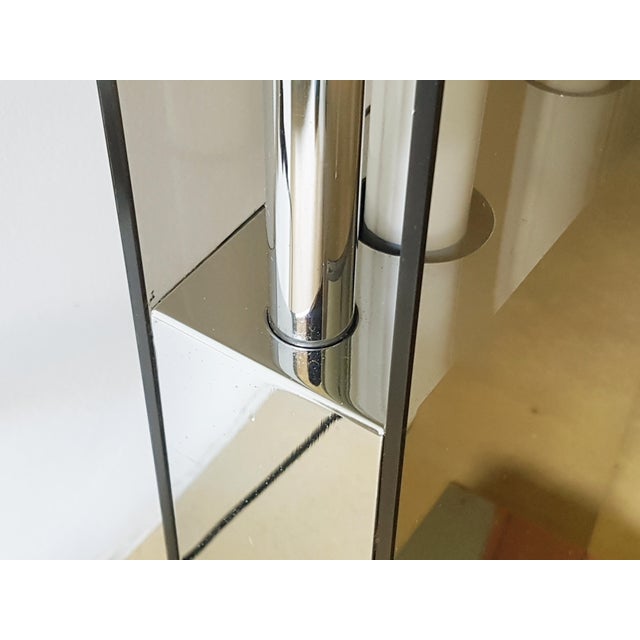 Chrome-Plated Metal & Smoked Glass 2 Neon Floor Lamp, 1970s For Sale - Image 10 of 18