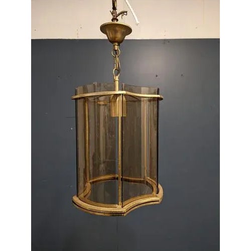 Italian Style Curved Glass Lantern For Sale - Image 5 of 6