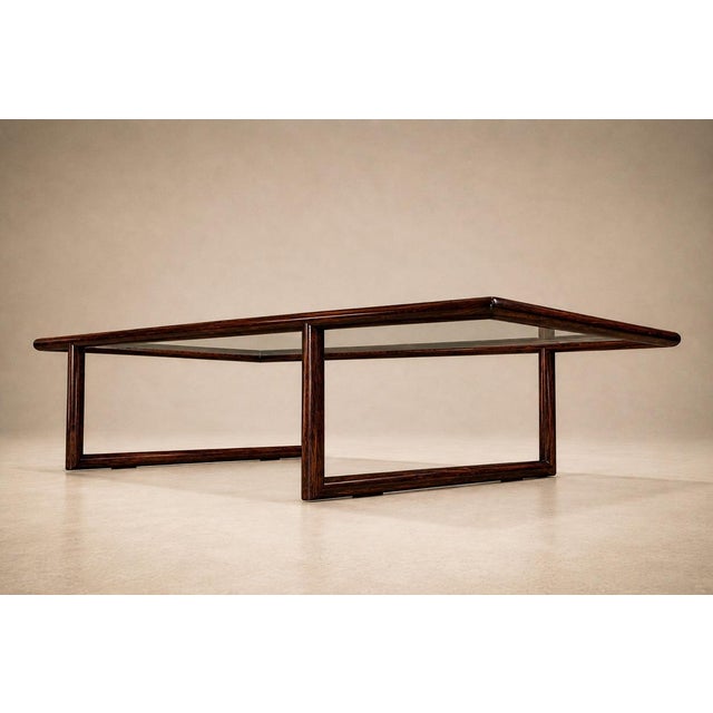 Joaquim Tenreiro Coffee Table in Brazilian Rosewood & Glass, Brazil, 1960s Lot 750C For Sale - Image 17 of 18
