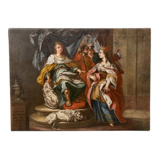 Johann Georg Tompke Attributed Solomon and Queen of Sheba Oil Painting C. 1766 For Sale