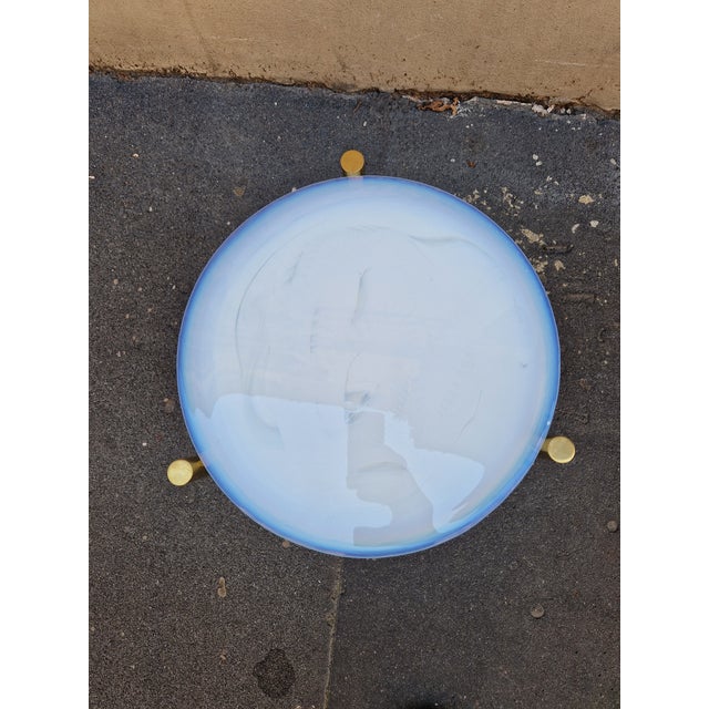 White Tripod Brass Coffee Table For Sale - Image 8 of 12