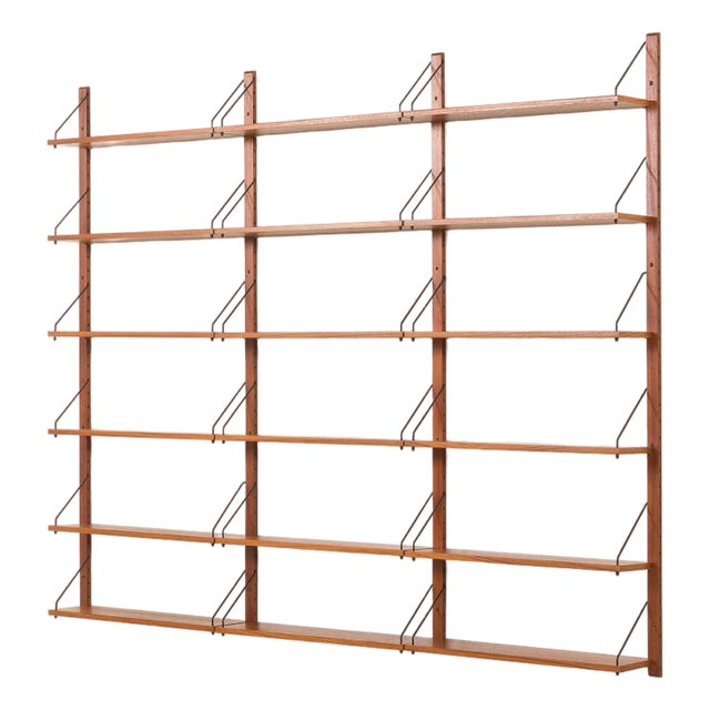 Mid-Century Danish Teak Shelving Unit, 1970s, Set of 18 For Sale