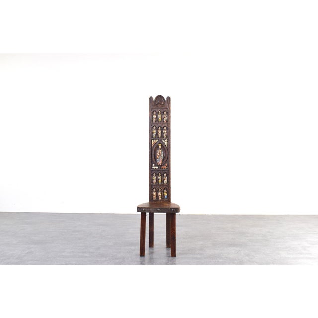 Spanish High Back Chair with Jesus and Apostles from Ormecasa, 1970s For Sale - Image 13 of 13