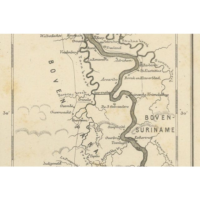Antique Map of Dutch Colonies in the Caribbean and Suriname by Dornseiffen, 1884 For Sale - Image 9 of 15