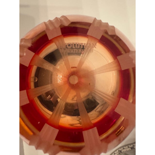 Waterford “Revolution” Amber Art Glass Vase – Modern Sculptural Design For Sale - Image 9 of 9