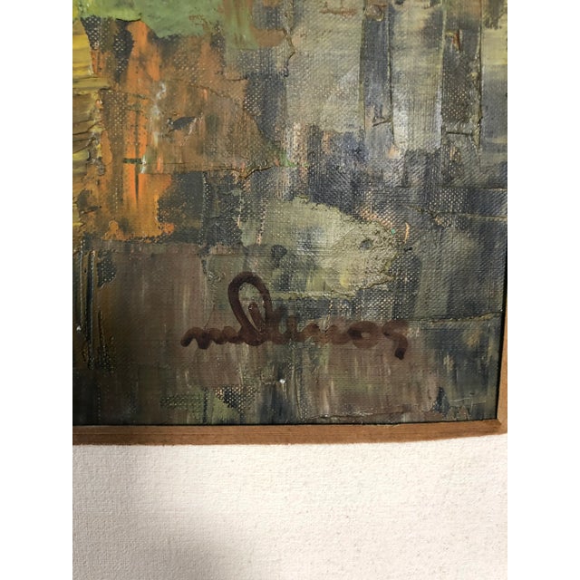 Large Mid Century Floral Oil Painting For Sale - Image 4 of 7