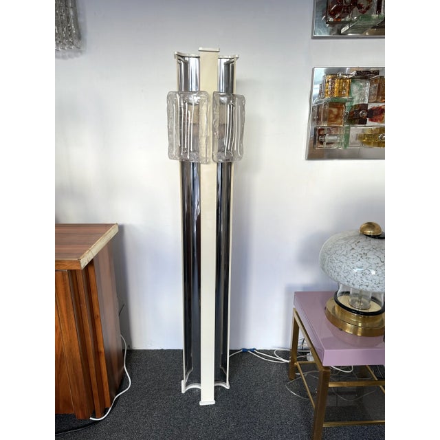 Mid-Century Modern Murano Glass and Metal Floor Lamp by Esperia, Italy, 1970s For Sale - Image 6 of 13