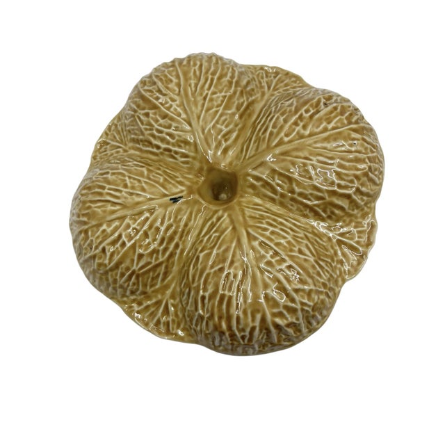 Tan Vintage Four Divided Ceramic Cabbage Serving Platter/ Tray For Sale - Image 8 of 8