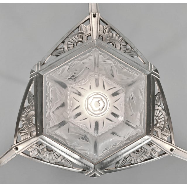 P. Maynadier French Art Deco Chandelier by Piertre Maynadier - 1930 France For Sale - Image 4 of 13