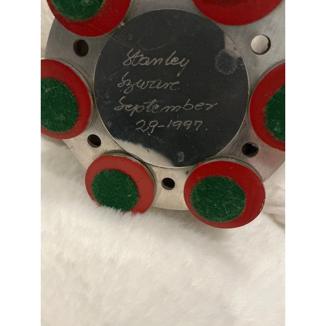 This is an original Stanley Szwarc Signed Stainless Steel Sculptural Vase Dated September 29, 1997. It is a one of a kind...