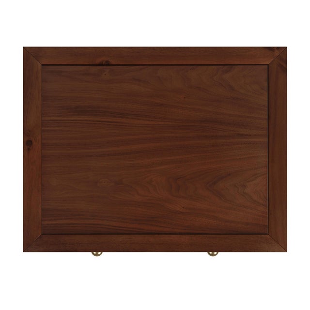 Wood Nora 21 in. W Rectangular Wood 1 Drawer Small Nightstand with Lower Open Shelf, Walnut For Sale - Image 7 of 8