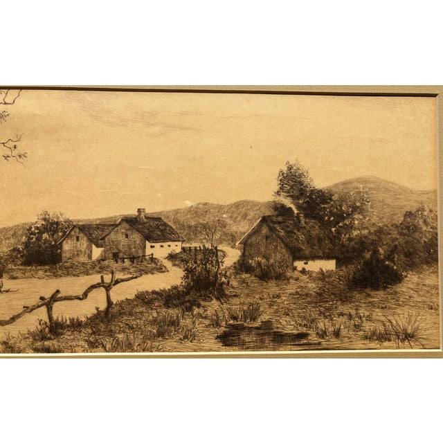 Late 19th Century British School Rural Landsape Etching Panoramic Countryside Scene, Framed For Sale In Little Rock - Image 6 of 16