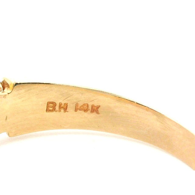 1990s 14k Yellow Gold Diamond Engagement Band, Size 10.75 For Sale - Image 9 of 9