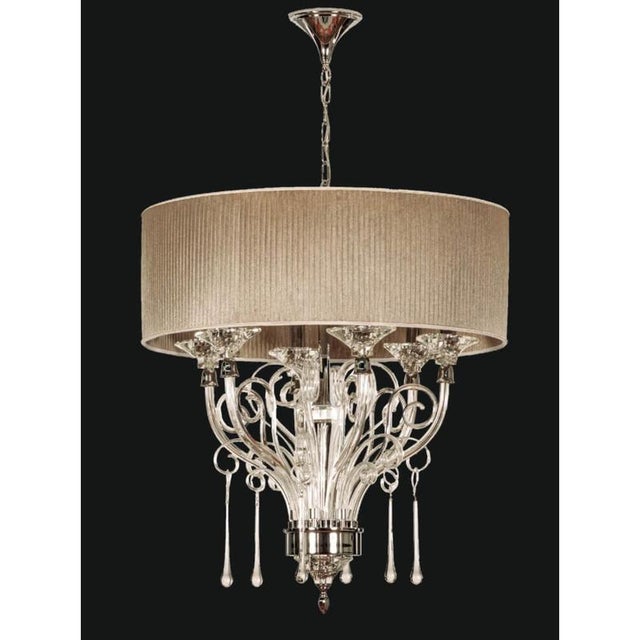 Gold Collection Orchidea Chandelier, Metal and Crystal, NCS 437 by Jago For Sale - Image 8 of 10