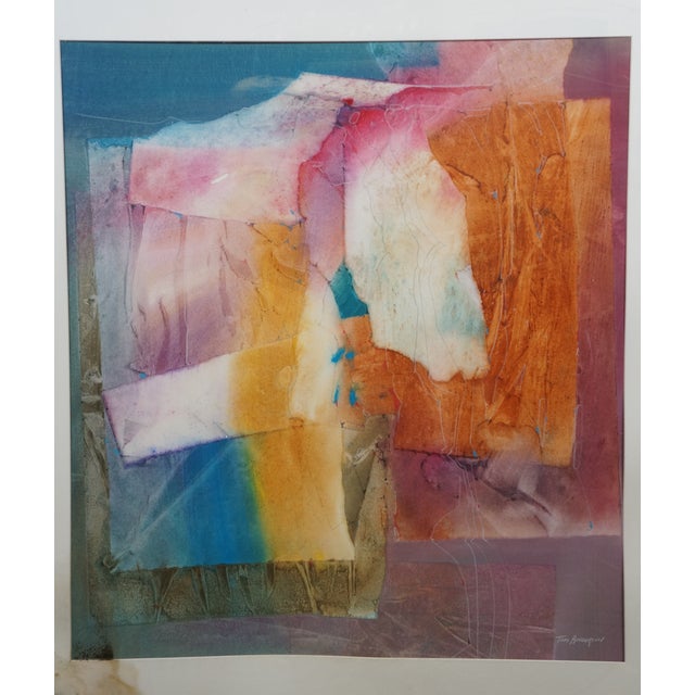 Tom Anderson Modern Mixed Media Abstract Expressionist Art 40" For Sale - Image 4 of 14