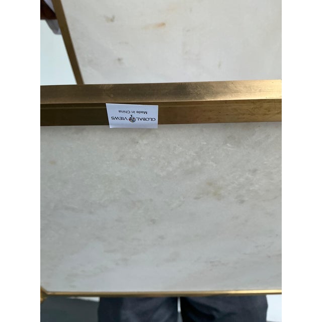 Vintage Brass Faux Bois Two-Tier Table For Sale - Image 9 of 12