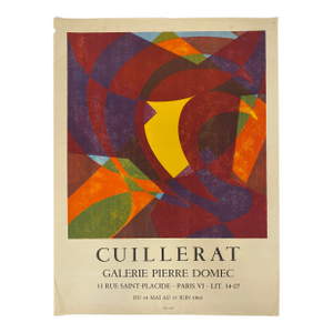 Original French Abstract Art Exhibition Poster for Parisian Galerie Pierre Domec