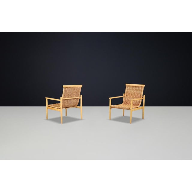Wood Set of Mid-Century Armchairs attributed to Jan Kalous for Úluv, Czechoslovakia, 1960s For Sale - Image 7 of 18