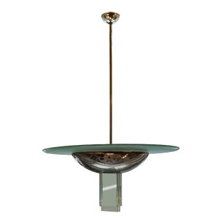 Glass and Metal Pendant by Pietro Chiesa for Fontana Arte, Italy, 1950s For Sale