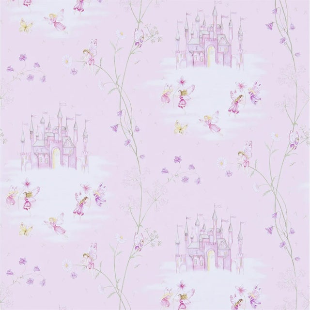 Sanderson Fairy Castle Wallpaper in Pink - a Sample For Sale
