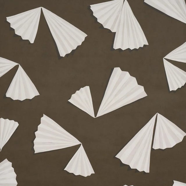 Schumacher x Backdrop Antoinette Wallpaper In Espresso For Sale