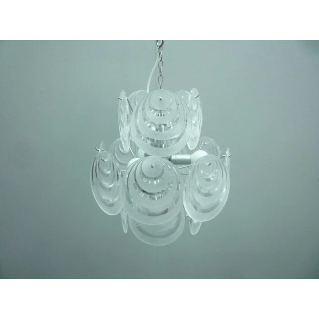 Silver Mid-Century Italian Acrylic Glass and Chrome Pendant Lamp, 1960s For Sale - Image 8 of 8