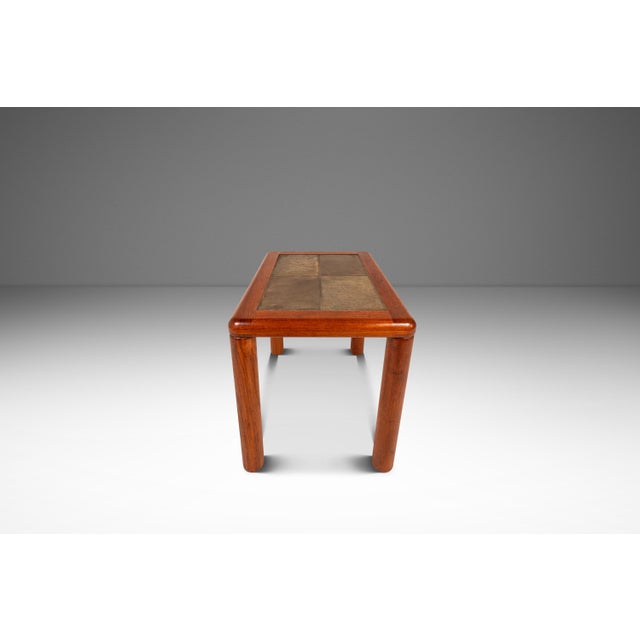 Mid-Century Modern Danish Modern Side / Accent Table in Teak With Tile Top Inlay by Tue Poulson for Hsalev Furniture, Denmark, C. 1960s For Sale - Image 3 of 18