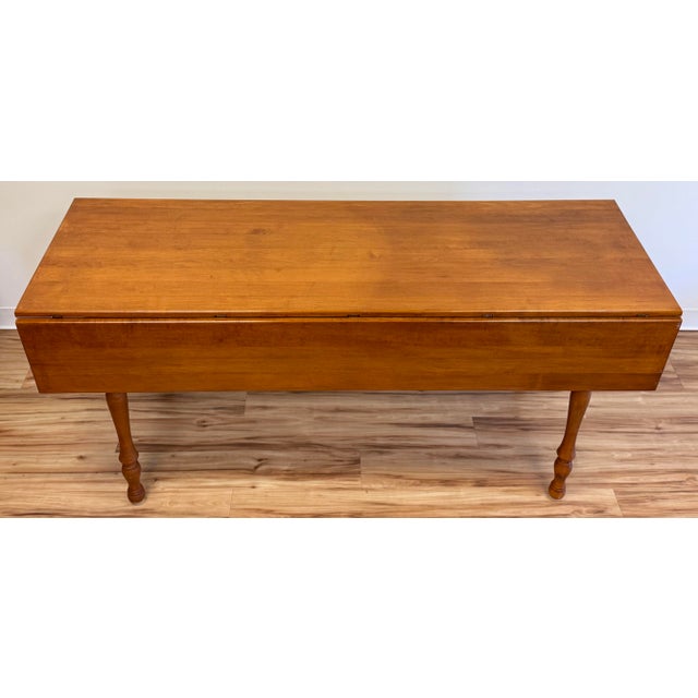 Vintage Farmhouse Style Wood Harvest Table For Sale - Image 4 of 10