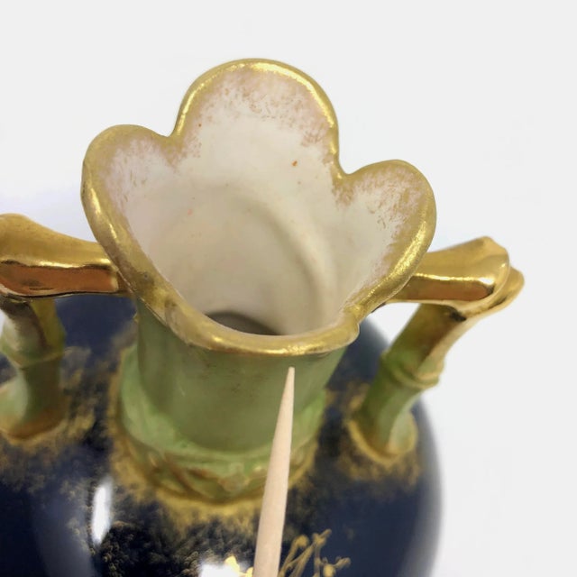 Blue Antique Hand Painted Austrian Vase For Sale - Image 8 of 8