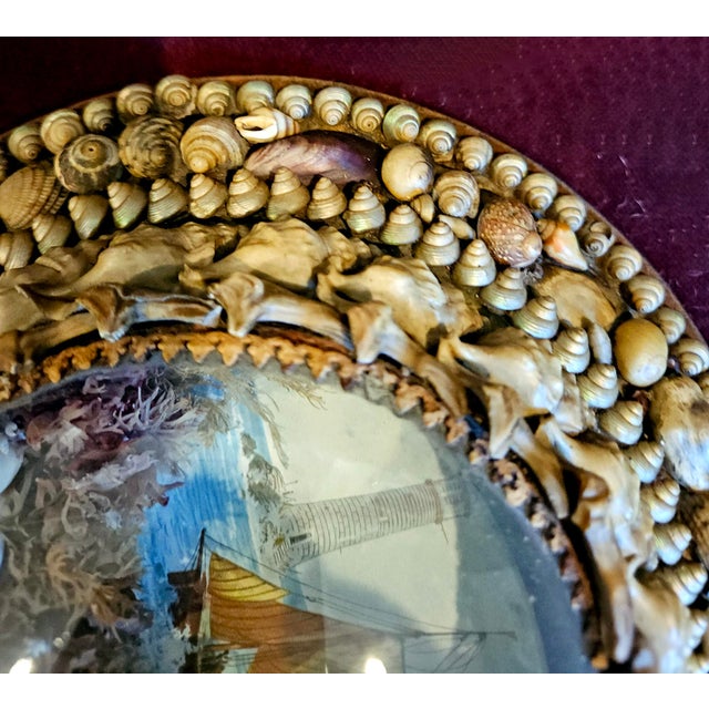 Edwardian Shellwork Valentine Diorama of a Sloop Under Sail For Sale - Image 9 of 10