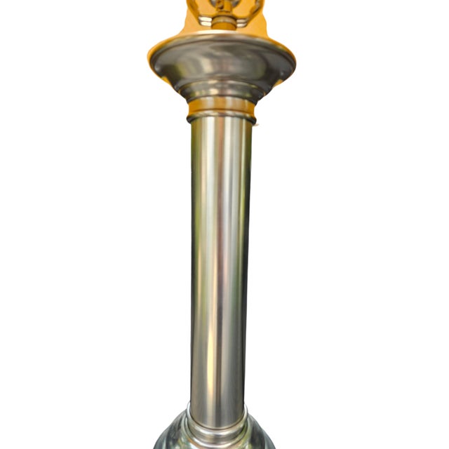 Restoration Hardware Table Lamp Nickeled Corinthian Column Shade For Sale In Philadelphia - Image 6 of 8