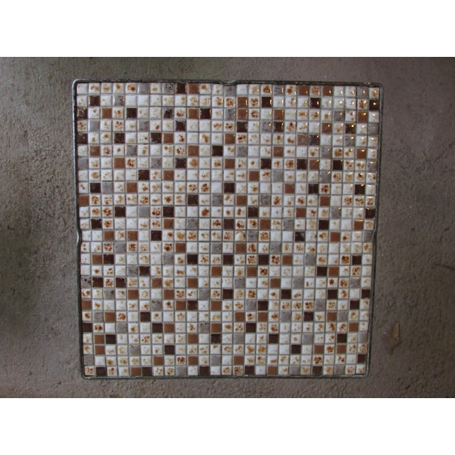 1960s Mosaic Tile Top End Tables With Steel Frames, Set of Three For Sale - Image 9 of 12
