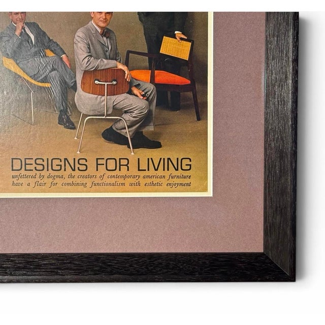 Original 1961 Playboy "Designs for Living" Spread — Eames, Saarinen, Nelson, Bertoia, Wormley & Risom, Custom Framed in Museum Glass For Sale In Boston - Image 6 of 8