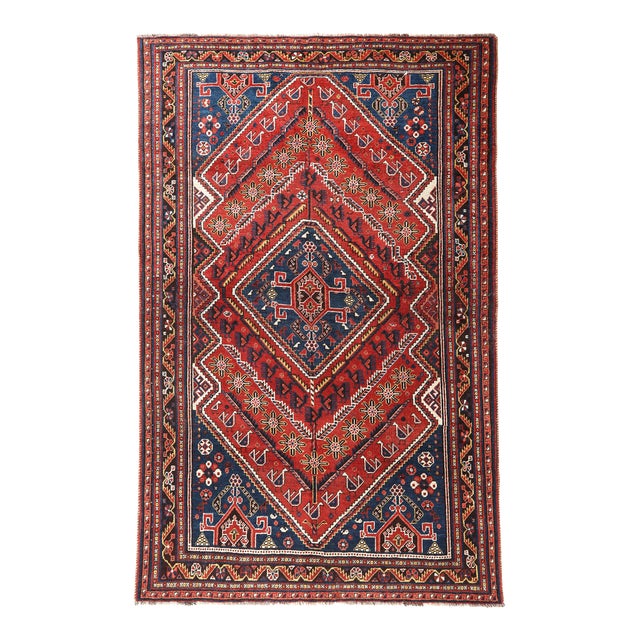 1920s Antique Persian Vivid Color Shiraz Rug For Sale