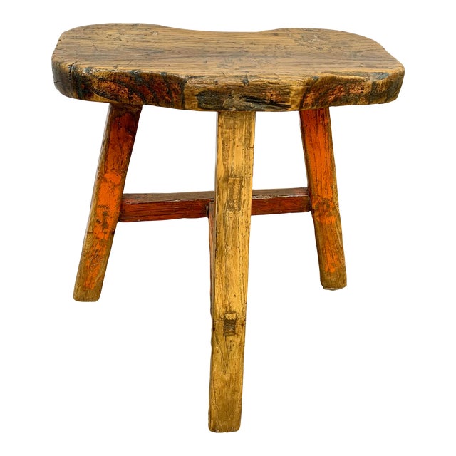 Late 19th Century French Walnut Stool For Sale