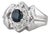 0.82ctw Blue Sapphire Diamond Halo Ring 18k White Gold Size 3.5 Engagement For Sale