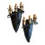 Pair Triple Candle Torch Cut and Forged Iron Sconces Circa 1920 For Sale