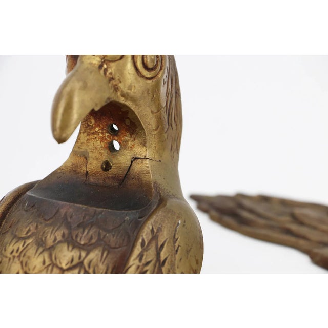 Bronze French Mid-Century Gilt Bronze Birds Drapery Rod Holders For Sale - Image 8 of 12