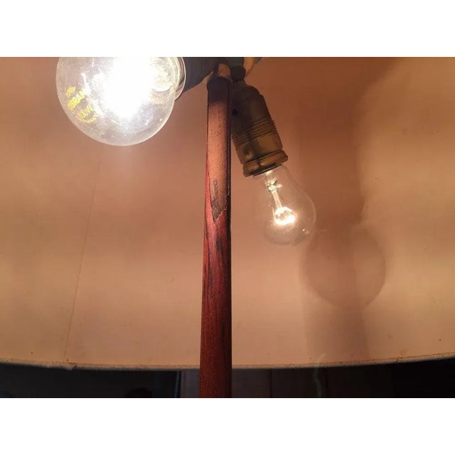 Rosewood & Brass Tripod Floor Lamp with Crow Foot, 1960s For Sale - Image 9 of 10
