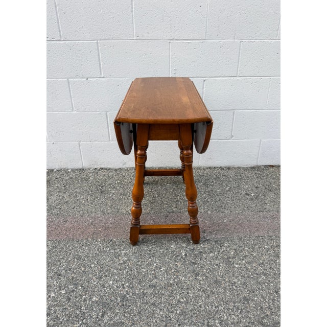 Brown Vintage Maple Drop Leaf Table For Sale - Image 8 of 12